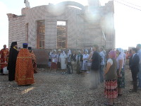 Молебное пение на месте строительства Севастиано-Магдалининского храма в микрорайоне «Береке»  